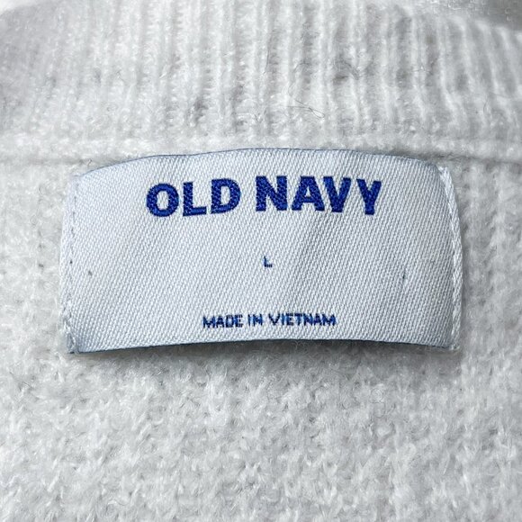 Women's Old Navy Sweater | White | Crew Neck | Large | Relaxed Fit | Stretch - Picture 9 of 10